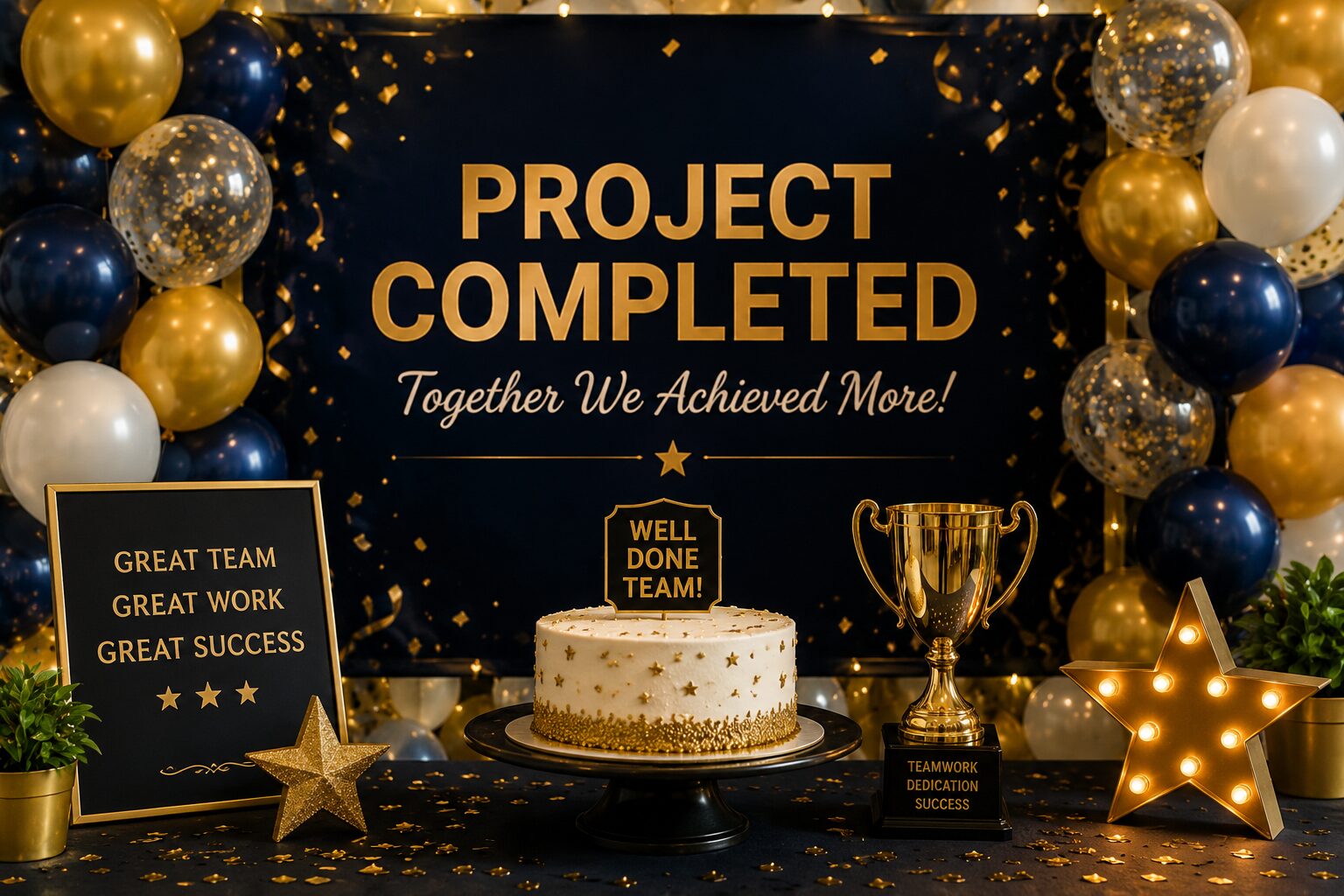 project completed celibration